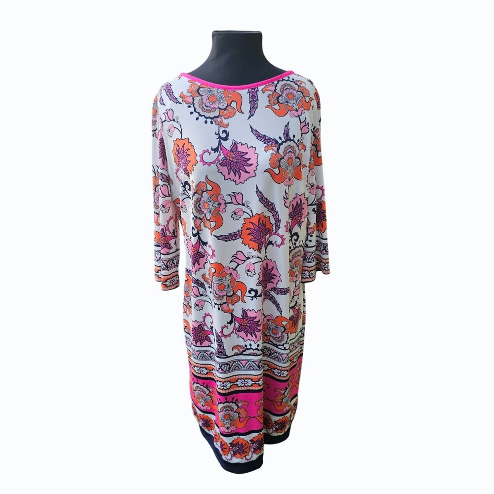 Chico's  Floral Print Shift Dress Spring Summer Office Classic Size 0  Small / 4